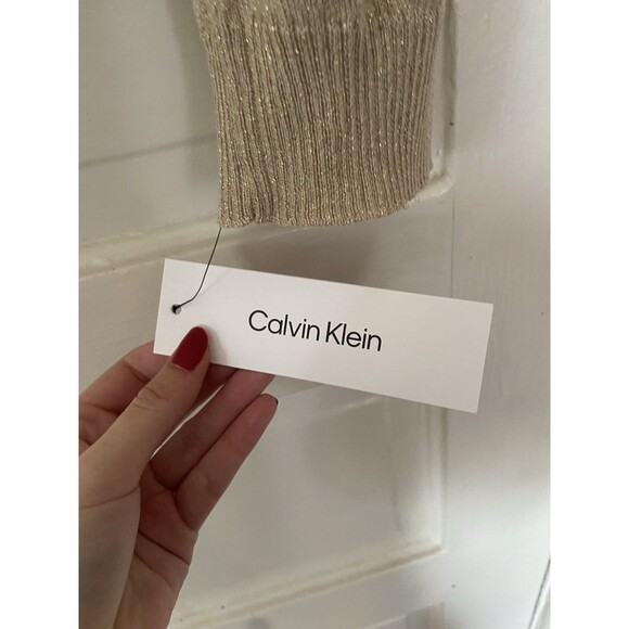 Calvin Klein Metallic Gold Open-Front Shrug Cardigan – XL NWT - Picture 6 of 8